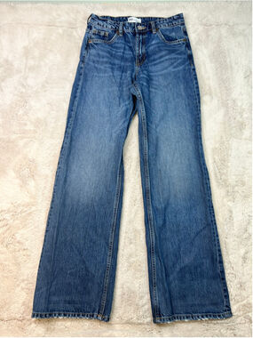 Zara Wide Leg Jeans Size 2 Womens Blue Denim Y2K High Rise